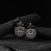 Elephant Saanjh Bela Red & Green Oxidised Earrings
