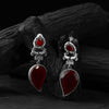 Nandi Saanjh Bela Red Oxidised Earrings
