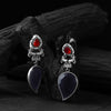 Nandi Saanjh Bela Red & Blue Oxidised Earrings