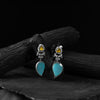 Nandi Saanjh Bela Sky Blue & Yellow Oxidised Earrings