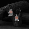 Saanjh Bela Pink Sparrow Oxidised Earrings
