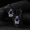 Saanjh Bela Blue Sparrow Oxidised Earrings