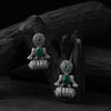 Saanjh Bela Bird Green Oxidised Earrings