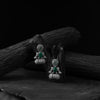 Saanjh Bela Bird Green Oxidised Earrings