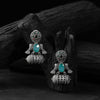 Saanjh Bela Bird Sky Blue Oxidised Earrings