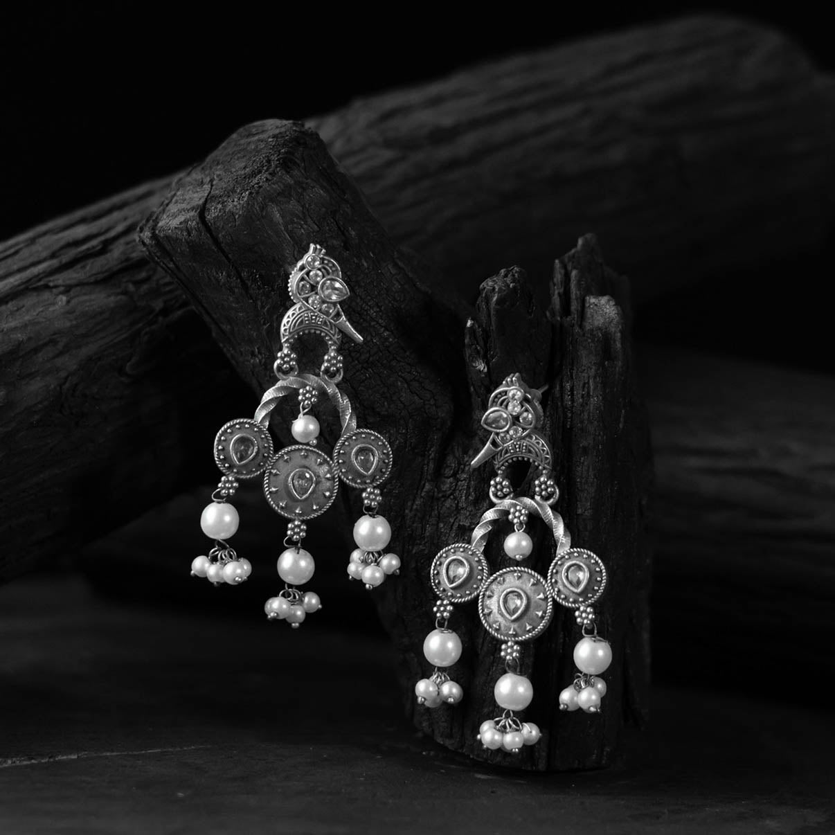 Sparrow Saanjh Bela Oxidised Earrings