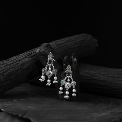 Sparrow Multicolor Saanjh Bela Oxidised Earrings