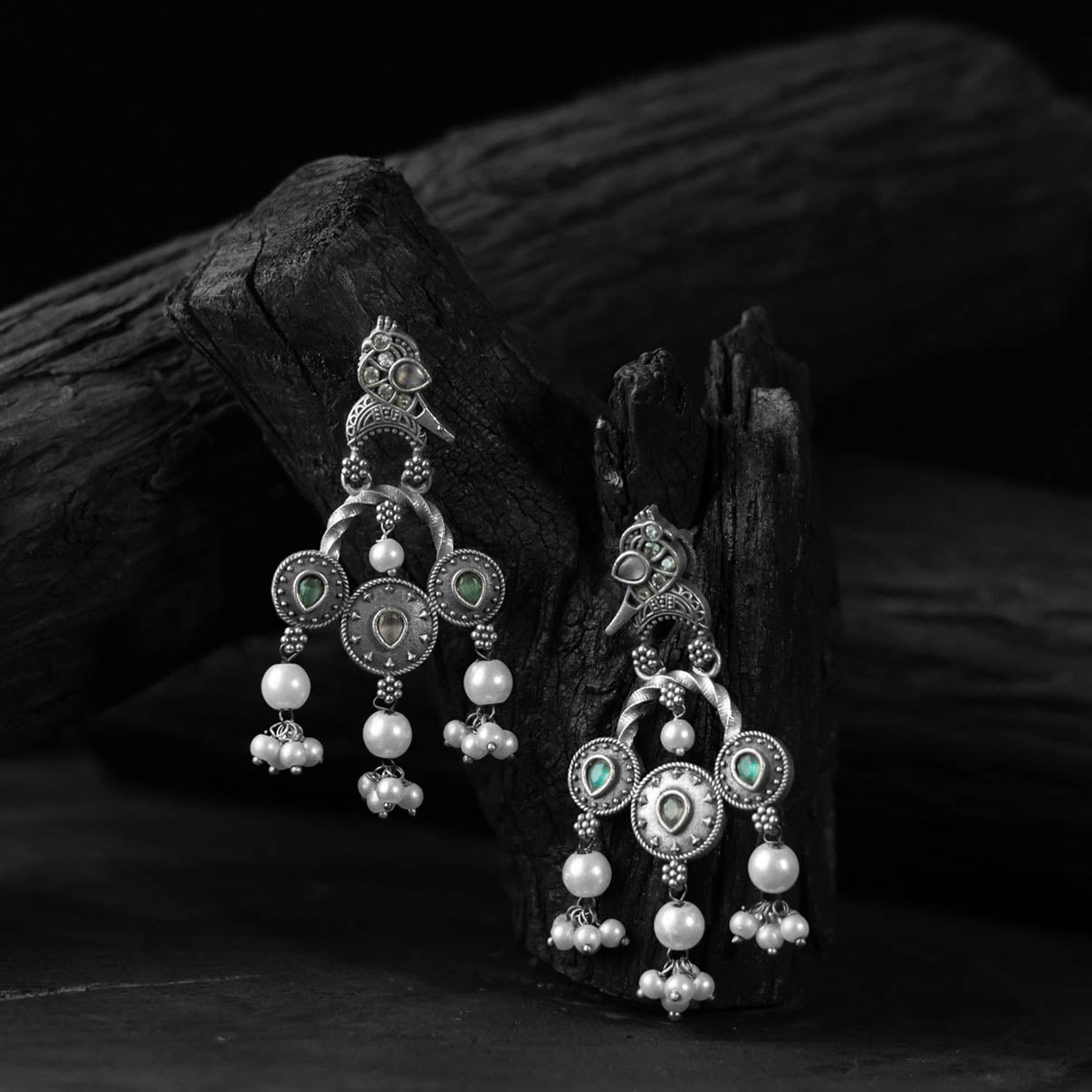 Sparrow Saanjh Bela Multicolor Oxidised Earrings