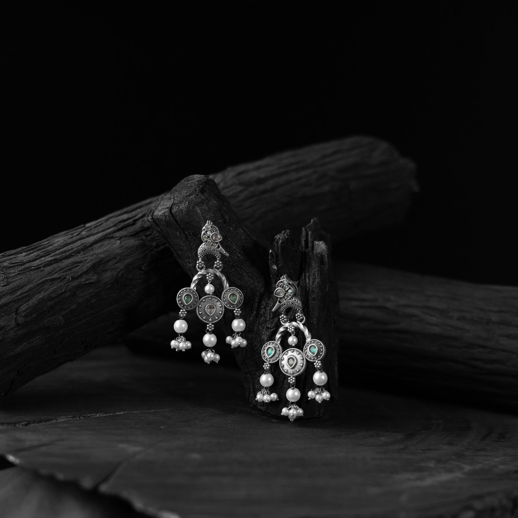 Sparrow Saanjh Bela Multicolor Oxidised Earrings