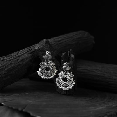 Bird Saanjh Bela Oxidised Earrings