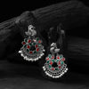 Bird Red & Green Saanjh Bela Oxidised Earrings