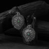 Green Peacock & Paisley Saanjh Bela Oxidised Earrings