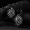 Black Peacock & Paisley Saanjh Bela Oxidised Earrings