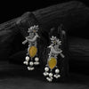 Saanjh Bela Yellow Cuckoo Oxidised Earrings