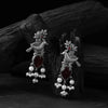 Saanjh Bela Maroon Cuckoo Oxidised Earrings