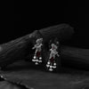 Saanjh Bela Maroon Cuckoo Oxidised Earrings