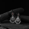Saanjh Bela Red Owl Oxidised Earrings