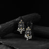 Saanjh Bela Yellow Peacock Pearls Oxidised Earrings