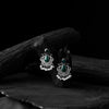 Saanjh Bela Green Lotus Oxidised Earrings