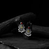 Saanjh Bela Red & Yellow Lotus Oxidised Earrings