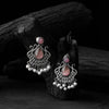 Saanjh Bela Pink Lotus Oxidised Earrings