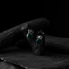 Saanjh Bela Green Elephant Motif Oxidised Earrings