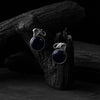 Saanjh Bela Blue Elephant Motif Oxidised Earrings