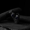 Saanjh Bela Blue Elephant Motif Oxidised Earrings