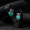 Saanjh Bela Teal Green Elephant Motif Oxidised Earrings