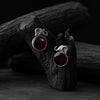 Saanjh Bela Maroon Elephant Motif Oxidised Earrings
