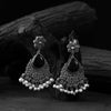 Saanjh Bela Black Flower Oxidised Earrings