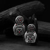 Saanjh Bela Red Bird Oxidised Earrings