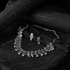Red Saanjh Bela Flower Oxidised Necklace Set