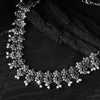 Red Saanjh Bela Flower Oxidised Necklace Set