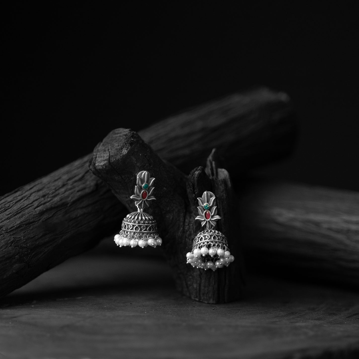 Oxidised Jhumka Earrings