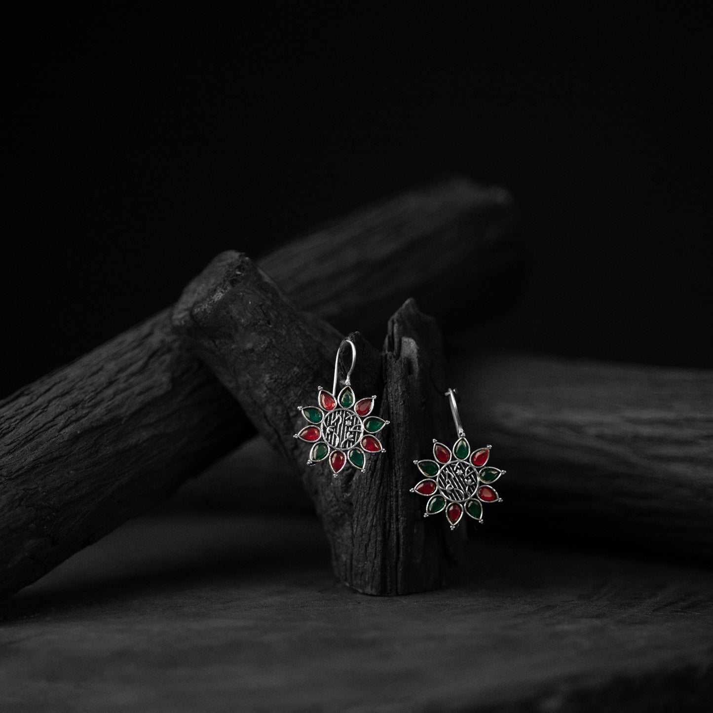 Oxidised Drop Earrings