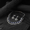 Saanjh Bela Blue Oval Oxidised Necklace Set