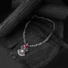 Saanjh Bela Ruby Peacock Oxidised Necklace Set
