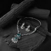 Saanjh Bela Green Peacock Oxidised Necklace Set