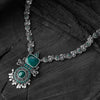 Saanjh Bela Green Peacock Oxidised Necklace Set