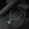 Saanjh Bela Green Peacock Oxidised Necklace Set
