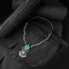 Saanjh Bela Pink & Sea Green Peacock Oxidised Necklace Set