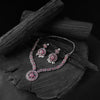 Saanjh Bela Ruby Lotus Oxidised Necklace Set