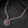 Saanjh Bela Ruby Lotus Oxidised Necklace Set