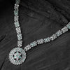 Saanjh Bela Green & Pink Lotus Oxidised Necklace Set