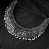 Saanjh Bela Ruby & Green Floral Oxidised Necklace Set