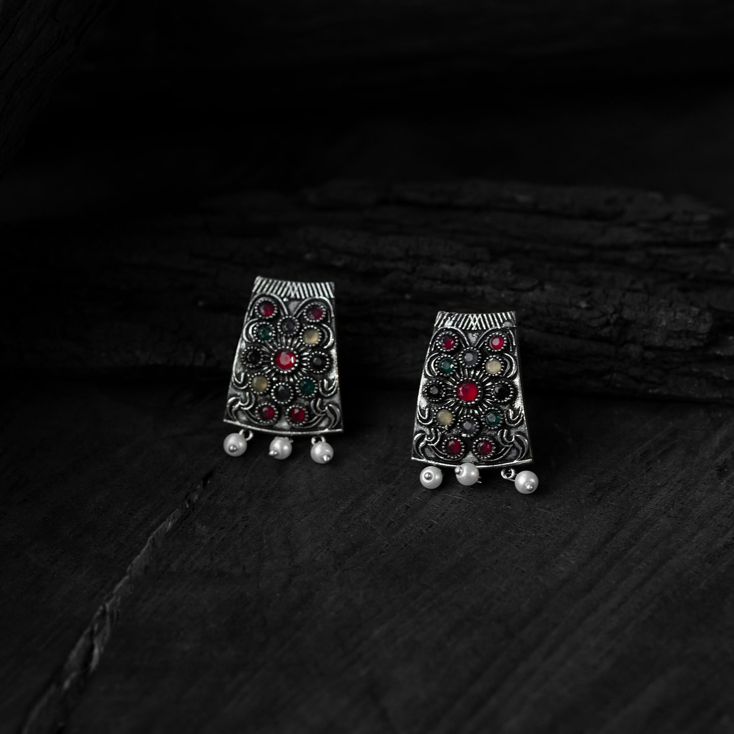 Saanjh Bela Multicolor Floral Oxidised Necklace Set
