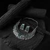 Saanjh Bela Green Floral Oxidised Necklace Set