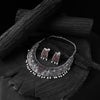 Saanjh Bela Ruby Floral Oxidised Necklace Set
