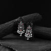 Saanjh Bela Red Peacock Pearls Oxidised Earrings